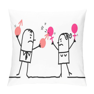 Personality  Cartoon People And Sexist War Pillow Covers