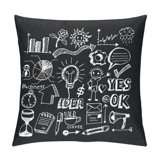Personality Hand Doodle Business Doodles  Pillow Covers