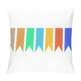 Personality  Set Of Empty Colorful Ribbons With Copy Space On White Background Pillow Covers