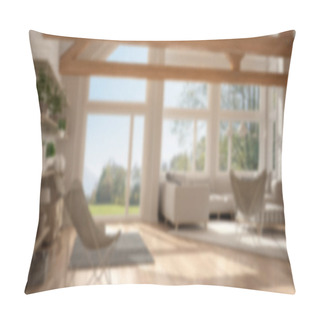 Personality  Blur Background Interior Design, Living Room Of Luxury Eco House Pillow Covers