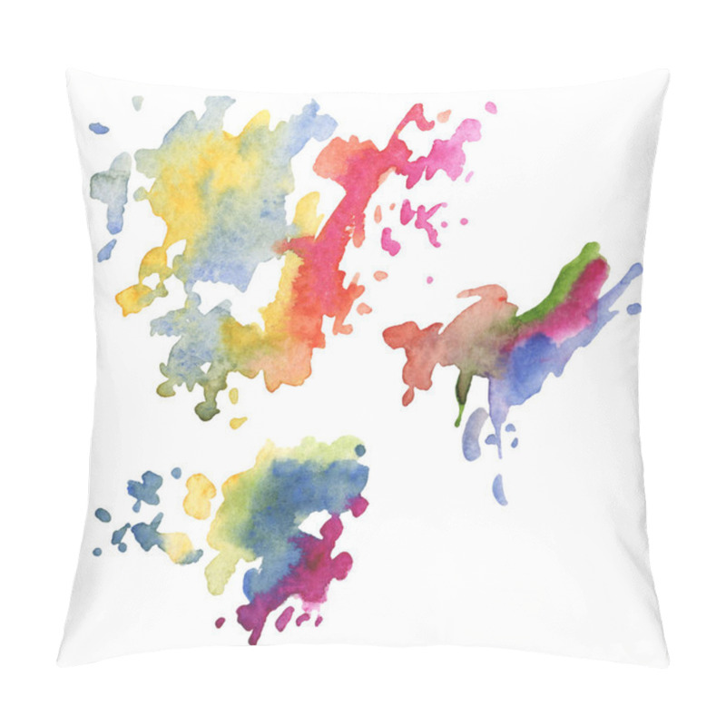 Personality  Abstract watercolor paper splash shapes isolated drawing. Illustration aquarelle for background. pillow covers
