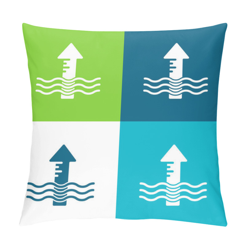 Personality  Arrow Flat Four Color Minimal Icon Set Pillow Covers