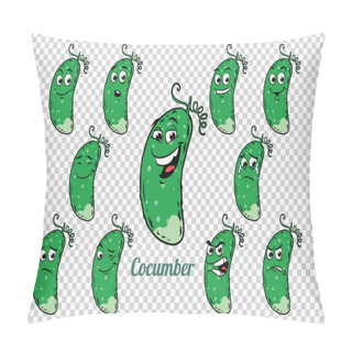 Personality  Green Cucumber Emotions Characters Collection Set Pillow Covers