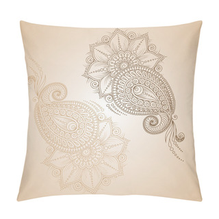 Personality  Vector Abstract Floral Elements In Indian Mehendy Style. Abstrac Pillow Covers