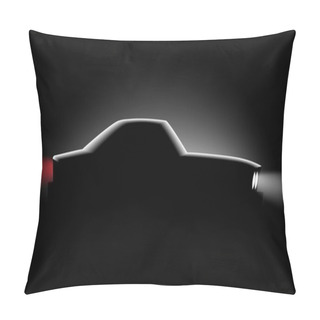 Personality  Realistic Classic Car Coupe Side View In The Dark Pillow Covers