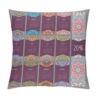 Personality Calendar Wtih Mandalas Pillow Covers