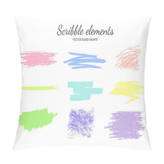 Personality  Set Of Vector Scribble, Smears Pastel 2 Pillow Covers