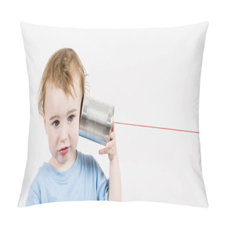 Personality  Child With Tin Can Phone Pillow Covers