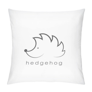 Personality  Cute Little Hedgehog Symbol In Simple Outlines Suitable For Corporate Identity Pillow Covers