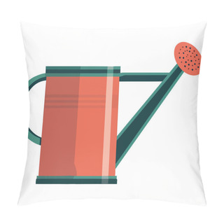 Personality  Watering Can Design Illustration Over White Pillow Covers