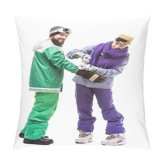 Personality  Snowboarders Preparing For Slide Pillow Covers