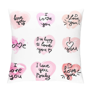 Personality  Vector Card With I Love You Hand Lettering Quote Pillow Covers