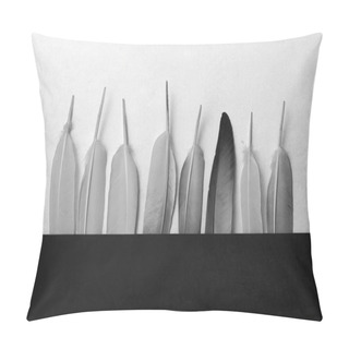 Personality  Black And White Feathers Art Background, Wallpaper With Feathers Pillow Covers