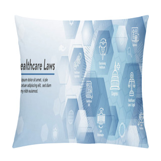 Personality  Health Laws And Legal Icon Set Depicting Various Aspects Of The  Pillow Covers