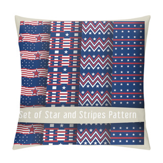 Personality  Set Of Star & Striped Patterns American Flag Style Pillow Covers