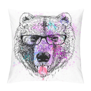 Personality  Bear Character Colorful Portrait Pillow Covers