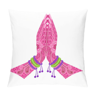 Personality  Indian Hand In Greeting Posture Pillow Covers