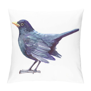 Personality  Watercolor Single Thrush Animal Isolated  Pillow Covers