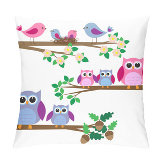 Personality  Owls And Birds Pillow Covers
