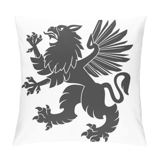 Personality  Black Heraldic Griffin02 Pillow Covers