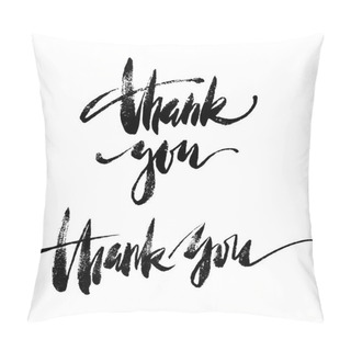 Personality Thank You Hand Drawn Lettering. Modern Brush Calligraphy. Pillow Covers