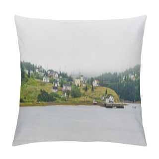 Personality  Highway View Of Small Town In Coastal Newfoundland, Canada  Pillow Covers