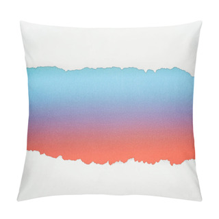 Personality  Ragged White Paper With Copy Space On Multicolored Background  Pillow Covers