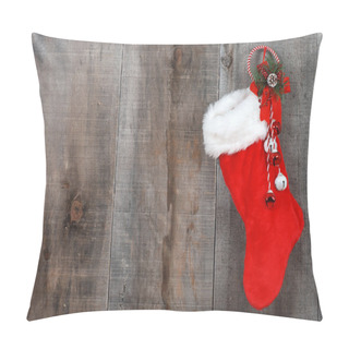 Personality  Christmas Sock And Wreath On Wood Pillow Covers