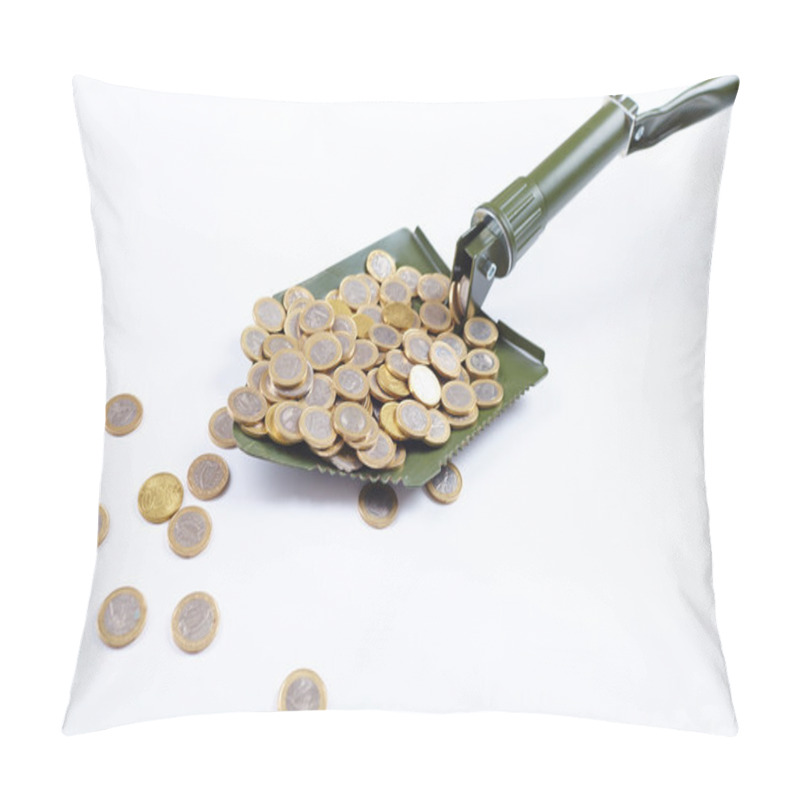 Personality  Shovel With Money On White Pillow Covers