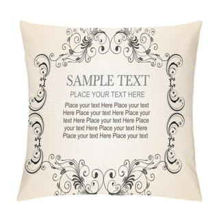 Personality  Retro Floral Frame Illustration Pillow Covers