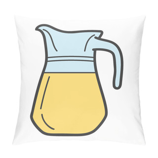 Personality  Juice Jug Icon In Doodle Design. Pillow Covers