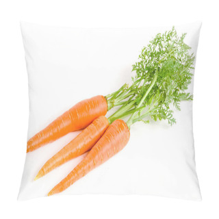 Personality  Carrot Vegetable With Leaves Isolated On White Background Pillow Covers