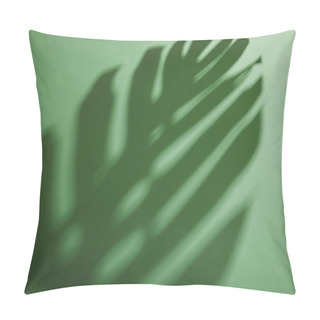 Personality  Tropical Leaf Shadow On Green Background Pillow Covers