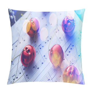 Personality  Christmas Sheet Music. Christmas Decorations On Music Sheets, Closeu Pillow Covers