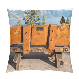 Personality  A Bench Overlooking Lake Tahoe On The Stateline Fire Lookout Trailhead Near Crystal Bay, Lake Tahoe Pillow Covers