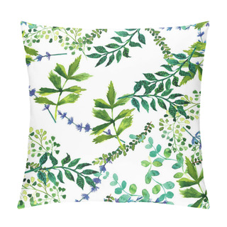 Personality  Watercolor Seamless Pattern With Herbs And Leaves. Pillow Covers