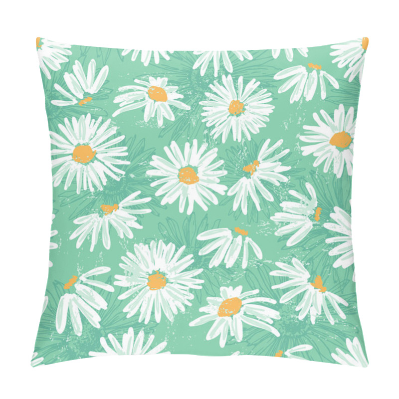 Personality  Hand Drawn Pretty Daisies Seamless Pattern Pillow Covers