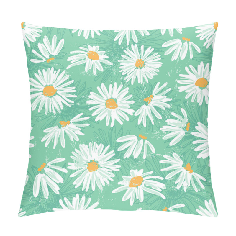 Personality  Hand drawn pretty daisies seamless pattern pillow covers