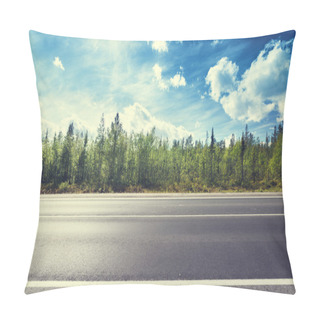 Personality  Asphalt Road And Forest Pillow Covers