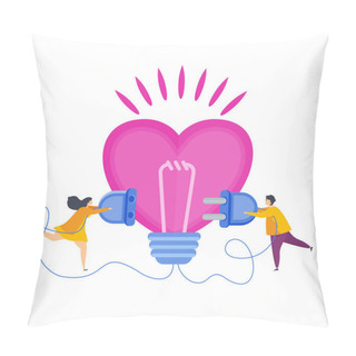 Personality  Love Energy. A Man And A Woman Are Connected To A Light Source. Pillow Covers