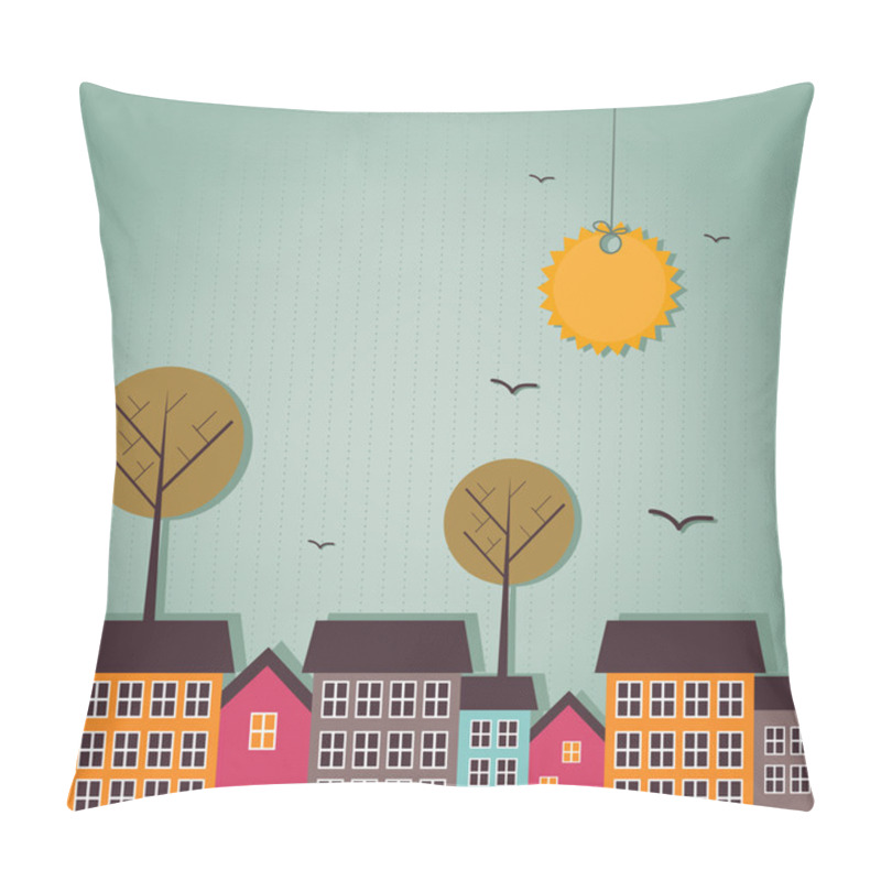 Personality  Cartoon Town - Scrap Design Pillow Covers