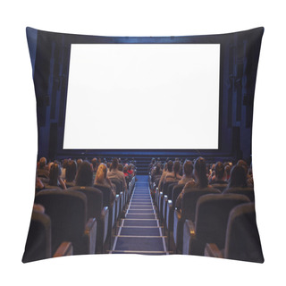 Personality  Empty Cinema Screen With Full Crowd Audience. Pillow Covers