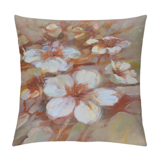 Personality  Almonds Blossom Handmade Painting Pillow Covers