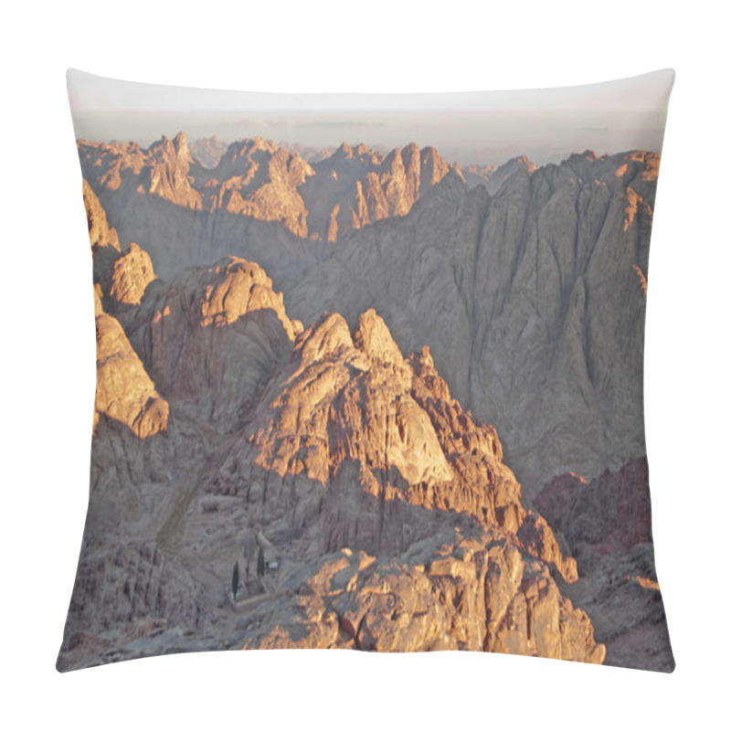 Personality  Panorama Rocks Of Holy Ground Mount Sinai In The Morning Pillow Covers