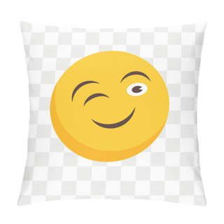 Personality  Wink Vector Icon Isolated On Transparent Background, Wink Logo Design Pillow Covers