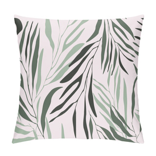 Personality  Exotic Jungle Plants Illustration Pattern.Leaves. Creative Collage Contemporary Seamless Pattern. Fashionable Template For Design. Pillow Covers