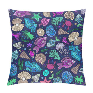 Personality  Cartoon Under Water Life Seamless Pattern Pillow Covers