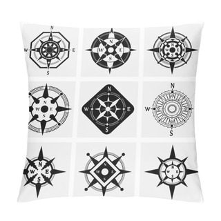 Personality  Compass Icons Set Pillow Covers