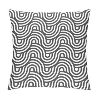 Personality  Continuous Modern Vector Plexus Texture Texture. Repeat Minimal Graphic Optical Repetition Pattern. Repetitive Retro Curved Print  Pillow Covers