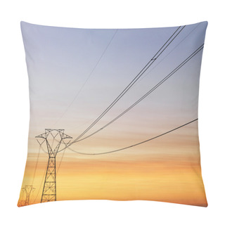 Personality  Power Lines At Sunset Pillow Covers